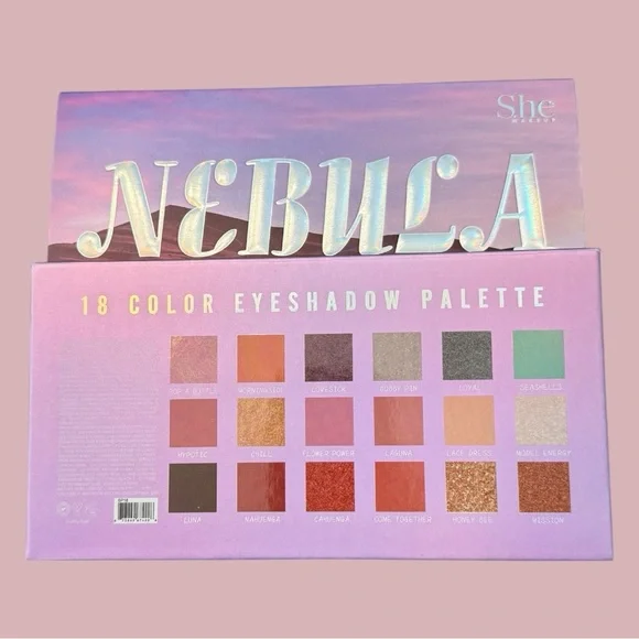 NWT MAKEUP NEBULA 18 COLOR EYE SHADOW PALETTE WITH MIRROR - Picture 3 of 4